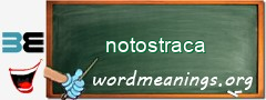 WordMeaning blackboard for notostraca